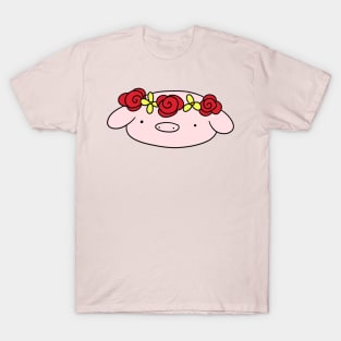 Flower Crown Pig Face T-Shirt